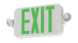 Lithonia ECC G M6 Single Face LED Combination Exit Sign, White Housing, Green Letter