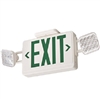 Lithonia ECG LED HO M6 LED Emergency Light Exit Sign Combo White Thermoplastic 2-Lamp Single Face Green Letters Battery Backup