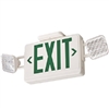 Lithonia ECG LED M6 LED Emergency Light Exit Sign Combo White Thermoplastic 2-Lamp Single Face Green Letters Battery Backup