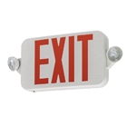 Lithonia ECRG HO RD Exit and Emergency Light Combo Unit, Red and Green Letter with Remote Capacity, Round Lamp Heads