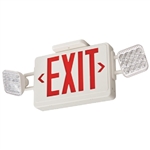 Lithonia ECRG SQ M6 Exit and Emergency light Combo Unit, Red and Green Letter, Square Lamp Heads