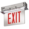 Lithonia EDGR W 1 RW EL Recessed LED Edge-Lit Exit, White Housing, Single Face, Red on White Letter, Nickel-Cadmiun Battery