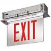 Lithonia EDGR 1 RW EL SD WM Recessed LED Edge-Lit Exit, Brushed Aluminum Housing, Single Face, Red on White Letter, Nickel-Cadmiun Battery, Self-Diagnostics, Recessed Wall Mount