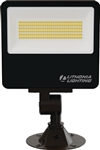 Lithonia ESXF2 ALO SWW2 KY DDB LED Floodlight, Adjustable 3500 Lumens, 5500 Lumens, 7500 Lumens Output, Switchable 3000K, 4000K, 5000K Color Temperature, Dusk-to-Dawn Operation PE, 120-277V, 80 CRI, Knuckle and Yoke Mounting Plate