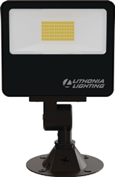 Lithonia ESXF1 P0 SWW2 THK DDB LED Floodlight, Adjustable 2500 Lumens Output, Switchable 3000K, 4000K, 5000K Color Temperature, Dusk-to-Dawn Operation PE, 120-277V, 80 CRI, Knuckle Only, Mounting Plate