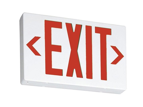 Lithonia EXR LED M6 LED Exit Sign White Thermoplastic Single Face Red  Letters