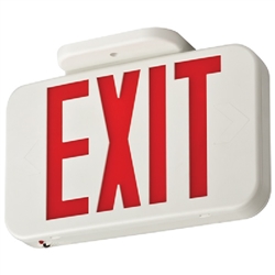 Lithonia EXRG EL M6 LED Exit Sign White Thermoplastic Single Face Red and Green Letters