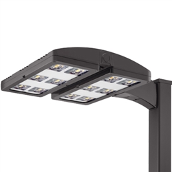 Lithonia HLA LED P1 50K T1S 480 RPA DNATXD High Lumen Area LED Light P1 Performance Package, 5000K Color, Type I Short Distribution, 480V, Round Pole Mounting, Textured Natural Aluminum