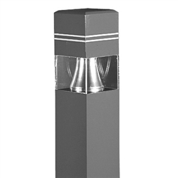 Lithonia KBE6 50S R5 120 LPI 6" Square Architectural Bollard, 50W High Pressure Sodium, Type V Distribution, 120V, Magnetic Ballast, Dark Bronze Finish, Lamp Included