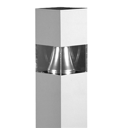 Lithonia KBS6 50S R5 120 DGC LPI 6" Square Architectural Bollard, 50W High Pressure Sodium, Type V Distribution, 120V, Magnetic Ballast, Charcoal Gray Finish, Lamp Included