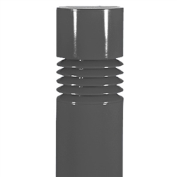 Lithonia KBR8 26TRT LV 120 DNA LPI 8" Round Architectural Bollard, 26W Compact Fluorescent, Louver Reflector, 120V, Natural Aluminum Finish, Lamp Included