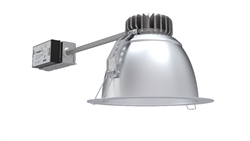 Lithonia LBR8 ALO2 SWW1 AR TRW LSS MWD MVOLT UGZ 8 Inch Round Retrofit Downlight, Switchable Lumens and CCT, and 5000K, Clear, White Painted Flange, Semi-Specular, Medium Wide (1.0 s/mh), 120-277V, Dim to 10% 0-10V
