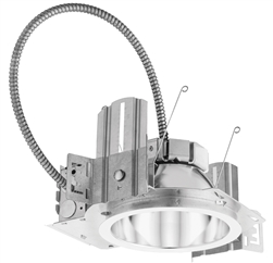 Lithonia LDN6 35/30 LO6AR LS MVOLT GZ10 6 inch Downlight LED 34 Watts 3500K 3000 Lumens, Clear Downlight Trim, Specular Finish, Multi-Volt, 0-10V Driver Dims to 10%