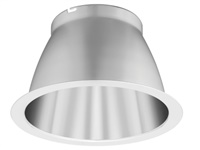 Lithonia LO8AR LL TRW LSS TRIM 8 Inch Round Clear Downlight LED Trim, White Reflector Flange Semi-Specular Finish