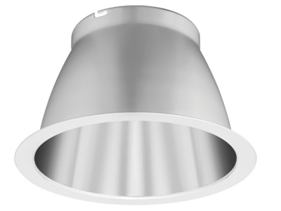 Lithonia LO8WR LL LS TRIM 8 Inch Round White Painted Downlight LED Trim, Self-Flanged Specular Finish