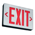 Lithonia LE S 1 R EL N LED Exit Sign Die-Cast Aluminum Single Face Red Letters Battery Backup