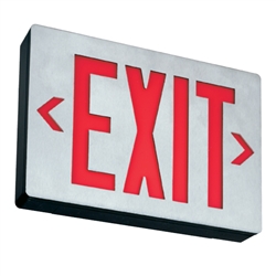 Lithonia LE S 1 R EL N LED Exit Sign Die-Cast Aluminum Single Face Red Letters Battery Backup