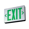Lithonia LE S W 1 G EL N LED Exit Sign White Aluminum Single Face Green Letters Battery Backup