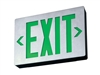 Lithonia LE S W 1 G EL N SD LED Exit Sign White Aluminum Single Face Green Letters Battery Backup