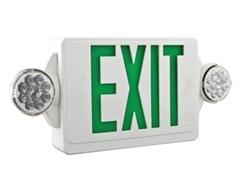 Lithonia LHQM LED G NOM SALIDA Two 1.5W / 9.6V Quantum LED Exit-Unit Combo, White Housing, Green Letter, Salida Signage