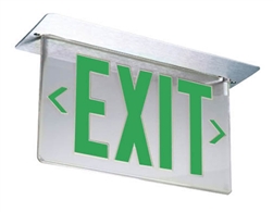 Lithonia LRP 1 GC 120/277 PNL LED Edge Lit Exit Sign Clear Acrylic Single Face Green Letters