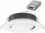 Lithonia WF4 ADJ LED 30K40K50K 90CRI MW 4" Gimbal Wafer Housing-Free LED Downlight, IC/ Non-IC, New Construction/ Remodel, Switchable Color Temperature, 3000K,4000K, 5000K, 90 CRI, Matte White