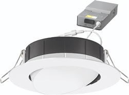 Lithonia WF4 ADJ LED 30K40K50K 90CRI MB 4" Gimbal Wafer Housing-Free LED Downlight, IC/ Non-IC, New Construction/ Remodel, Switchable Color Temperature, 3000K,4000K, 5000K, 90 CRI, Matte Black