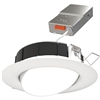 Lithonia WF4 ADJ SWW5 90CRI MW 4" Gimbal Wafer Housing-Free LED Downlight, IC/ Non-IC, New Construction/ Remodel, Switchable Color Temperature, 2700K-5000K, 90 CRI, Matte White