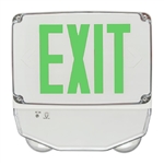 Lithonia WLTC 2 G SD TPS M4 Wet Location Double Face LED Green Exit Sign Combo with Battery Backup, White Double Face, Green Letter