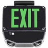 Lithonia WLTC B 1 G SD TPS M4 Wet Location LED Green Exit Sign Combo with Battery Backup, Black Single Face, Green Letter