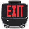 Lithonia WLTC B 1 R SD TPS M4 Wet Location LED Green Exit Sign Combo with Battery Backup, Black Single Face, Red Letter