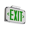 Lithonia WLTE W 1 G EL Wet Location Exit Sign, White Housing, Single Face, Green Letter, Nickel-Cadmium Battery