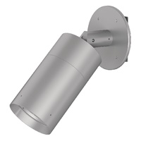 Lumiere 1004-A1-RCS-RW-LED2790-F-CS-L1-UNV-WRR 10W Lanterra Accent and Flood LED, 1 Head, Outdoor, Standard-Recessed Lens Hood, 2700K Color Temperature, 90 CRI, Flood Optic, City Silver Finish, 120-277V, Round Wall Remote Driver Housing 