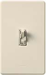 Lutron AY2-LFSQ-LA Ariadni 300W & 1.5A Single Pole Incandescent / Halogen Dimmer and 3-Speed Fan Control in Light Almond