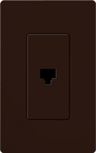 Lutron CA-PJ-BR Claro Single Phone Jack in Brown