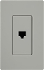 Lutron CA-PJ-GR Claro Single Phone Jack in Gray