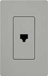 Lutron CA-PJH-GR Claro Single Phone Jack in Gray