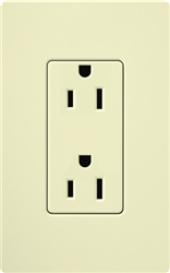 Lutron CAR-15-AL Claro 15A Duplex Receptacle, Not Tamper Resistant, in Almond