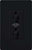 Lutron CAR-15-DDTR-BL Claro Tamper Resistant 15A Duplex Receptacle for Dimming Use in Black