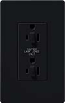 Lutron CAR-15-DDTR-BL Claro Tamper Resistant 15A Duplex Receptacle for Dimming Use in Black