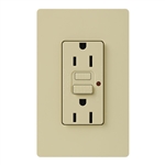Lutron CAR-15-GFST-IV Claro Self-Testing Tamper Resistant 15A GFCI Receptacle, in Ivory