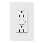 Lutron CAR-15-GFST-WH Claro Self-Testing Tamper Resistant 15A GFCI Receptacle, in White