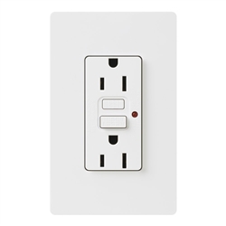 Lutron CAR-15-GFST-WH Claro Self-Testing Tamper Resistant 15A GFCI Receptacle, in White
