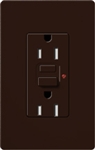Lutron CAR-15-GFTR-BR Claro Tamper Resistant 15A GFCI Receptacle in Brown (Replaced by CAR-15-GFST-BR)