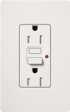 Lutron CAR-15-GFTR-WH Claro Tamper Resistant 15A GFCI Receptacle in White (Replaced by CAR-15-GFST-WH)