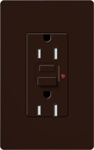 Lutron CAR-15-GFTRH-BR Claro Tamper Resistant 15A GFCI Receptacle in Brown (Replaced by CAR-15-GFST-BR)