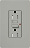 Lutron CAR-15-GFTRH-GR Claro Tamper Resistant 15A GFCI Receptacle in Gray (Replaced by CAR-15-GFST-GR)