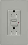 Lutron CAR-15-GFTRH-GR Claro Tamper Resistant 15A GFCI Receptacle in Gray (Replaced by CAR-15-GFST-GR)