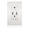 Lutron CAR-15-UBTR-IV Claro 15A Dual USB Receptacle, Tamper Resistant, in Ivory