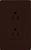 Lutron CAR-15H-BR Claro 15A Duplex Receptacle, Not Tamper Resistant, in Brown